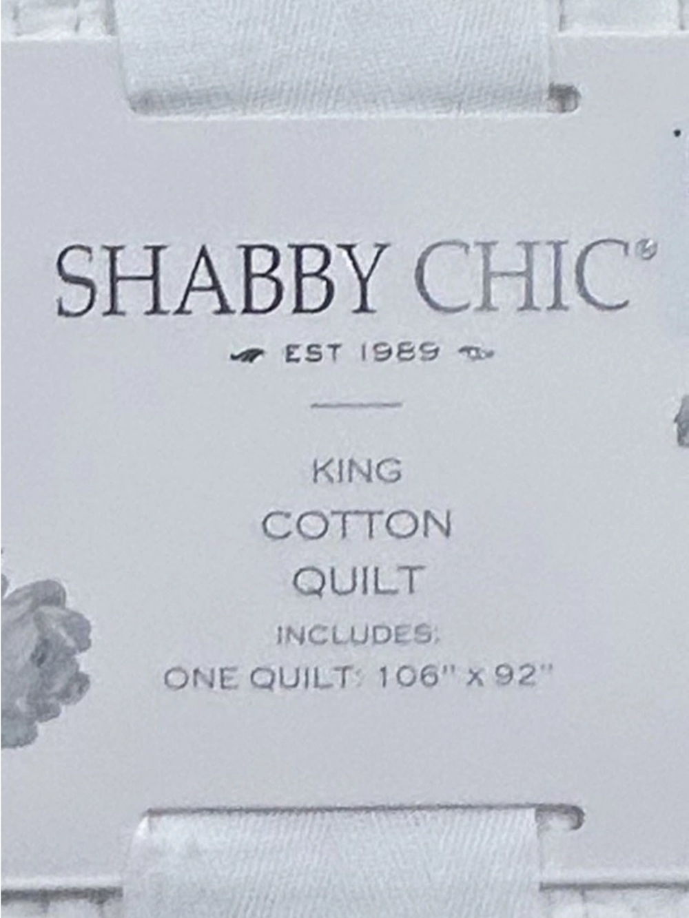 Shabby Chic White Cotton Quilt 106”x92” - Picture 4 of 4